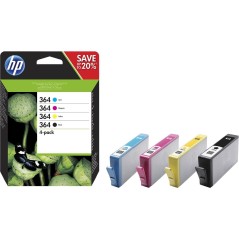 Buy HP 364 Black Yellow Cyan Magenta Ink N9J73AE - High-Quality Printing for Vibrant Colors!